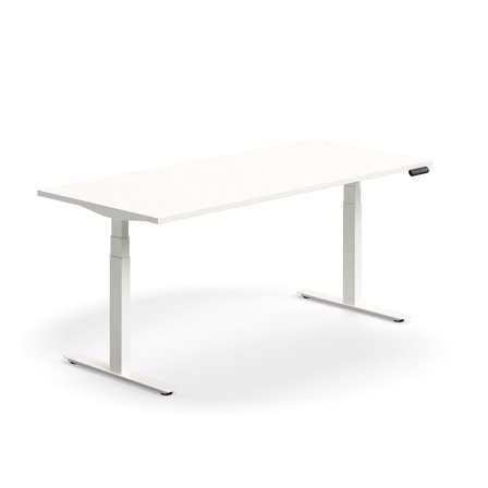Schreibtisch QBUS höhenverstellbar, 1800x800 mm, Gestell weiß, weiß
