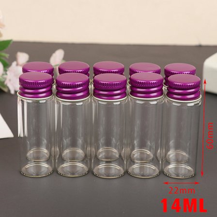 Hot tilbud til lav pris! 10 stk. 5/7/10/14/18/20/26ML Små Glasbeholdere med Aluminiumslåg