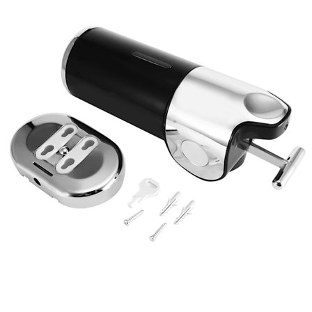 Väggmonterad 500ml dispenser för flytande tvål Hem Badrum Dusch Kök Hotellpump (svart)