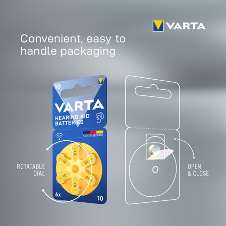VARTA Hearing Aid Batteries 10 BLI 6