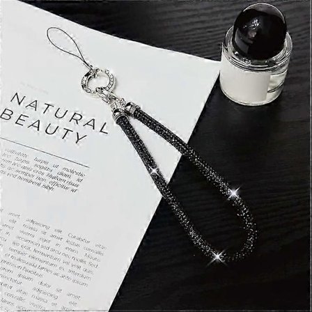 Telefonarmbånd med glitrende strassdekor, håndrem, snor, lengde: 25 cmzz