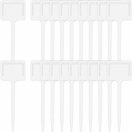 Puutarhakasvien merkit, ruukkukasvien merkit, 20 kpl T-tyyppisiä kasvien merkkejä, PVC-taimitarhan puutarhamerkki ruukkupuristetuille yrteille, 