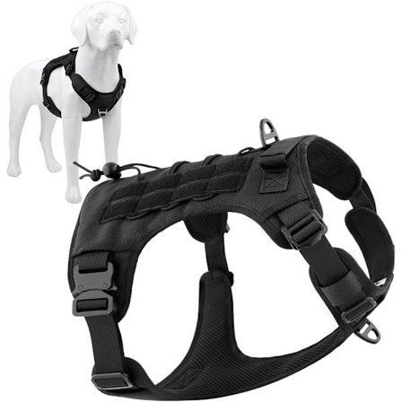 Taktisk Hunde Sele, Metalspænder, Trækfri Hundevest med