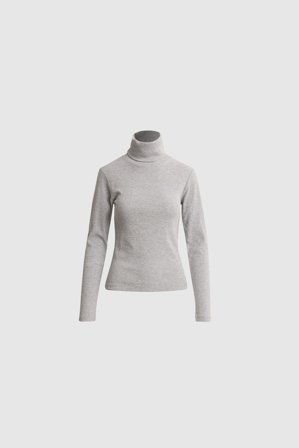 CAMILLA PIHL - Petra Rib Turtleneck - Light Grey Melange - M