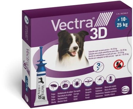 Vectra 3D Blu Antiparassitario Cani 10 - 25 Kg 3 Pipette