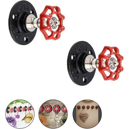 Vintage-riippukoukut, vintage-teollisuusputkikoukut, 2 kpl PWB