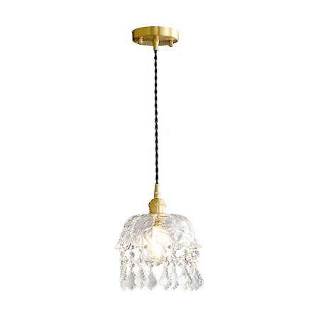 20cm Lille Messing Glas Lysekrone E27 Uden Pære