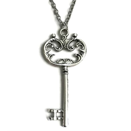 Halsband - STOR nyckel i tibetsilver - lång Kedja