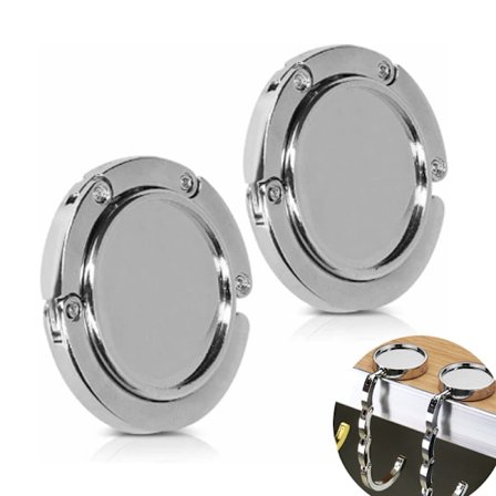 ##/2 kpl Käsilaukun ripustin kokoontaitettava metallinen laukunpidike, pöytälaukun pidike##/