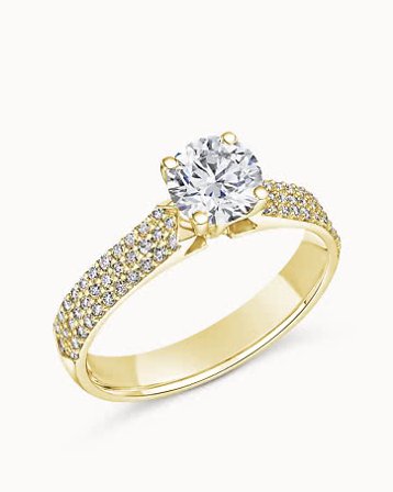 Sidestensring Fiona 18K Gult Gull Lab-dyrket Diamant 0,30 Carat - forlovelsesringer hos Vanbruun