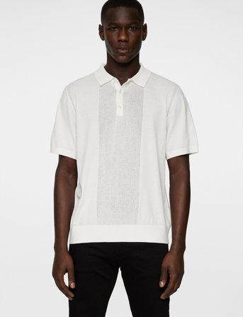 J. Lindeberg Reymond Solid Stripe Polo - White - XL
