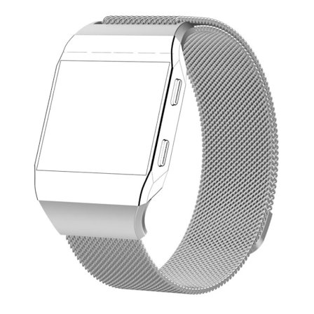 Fitbit Ionic rem i rustfri stål - Størrelse S Sølv