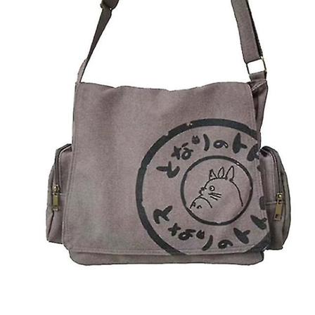 My Neighbor Totoro Messenger Bag For Dame Designer håndvesker Kvinne Skulder Crossbody Canvas Dame Store tøyvesker Cartoon[HK] Gray