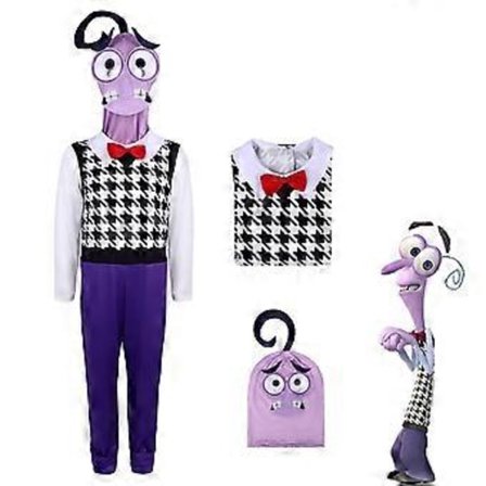 Inside Out 2 Cosplay Kostyme Party Fancy Dress Sett Jumpsuit Bodysuit for Menn Kvinner (120 Frykt)