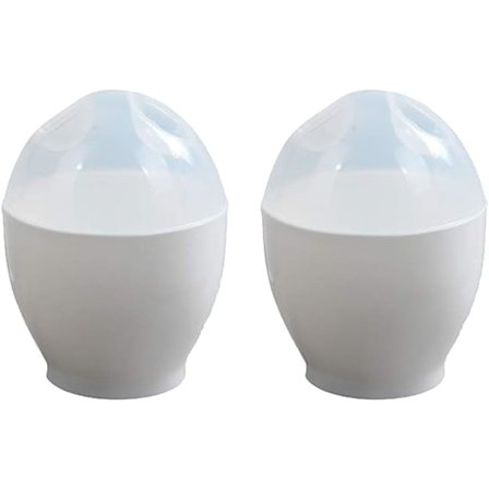 2-pack Mikrovågsugnsäggkokare Mini-kopp Ångad Rörda Ägg Poacher Omelett Maker för Snabb Frukost Hemkök Spishäll Mikrovågsugn