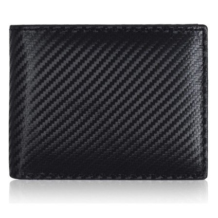 IC Tunna RFID-plånböcker för män - Bifold framficka i äkta läder Kolfiber