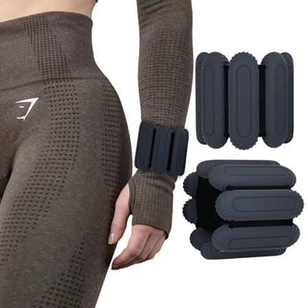 Justerbare ankelvekter for menn og kvinner, 1 par (2 lbs hver) Silikon treningsvekter for fitness, jogging, yoga, pilates, styrketrening