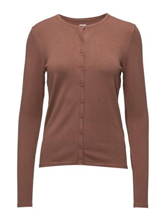 A8661, Milasz R-Neck Cardigan Strikkegenser Cardigan Brun Saint Tropez