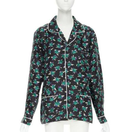 Prada Vintage, Pre-owned Silk tops Zwart, Dames, Maat:M,print