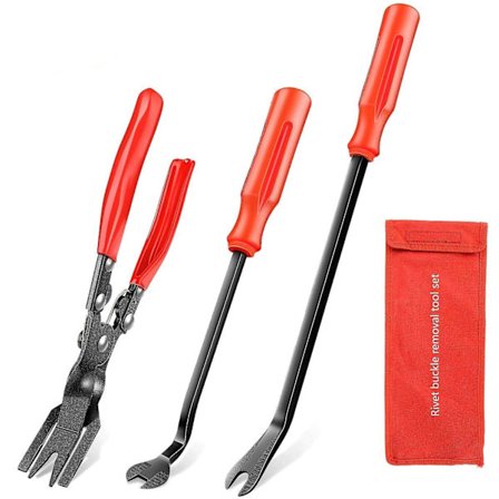 3-delad klämsats och fästelementborttagare - Bilinredning kombinationsreparationssats med dörrpanel instrumentbräda förvaringsväska