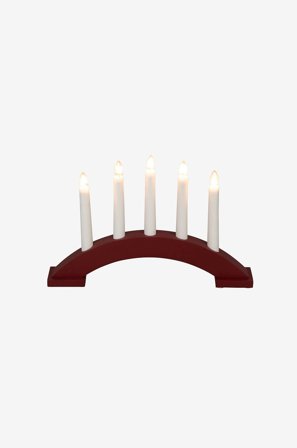 Konstsmide - Kynttilänjalka puu 5 lamppua 21,5cm - Punainen - Sähkökyntteliköt - - Homeroom
