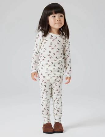 name it Nmfwang Wool Rib Legging Aop - Cream - 110