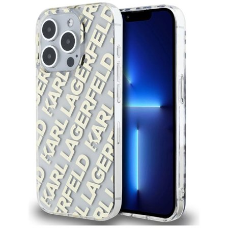 Karl Lagerfeld IML Fullover Logo tapauksessa iPhone 15 Pro - kultainen
