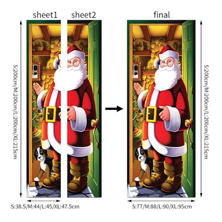 2 kpl Painettu Muovi Sisä- ja Ulkokäyttöön Joulupukki Peite Fr,ZQKLA