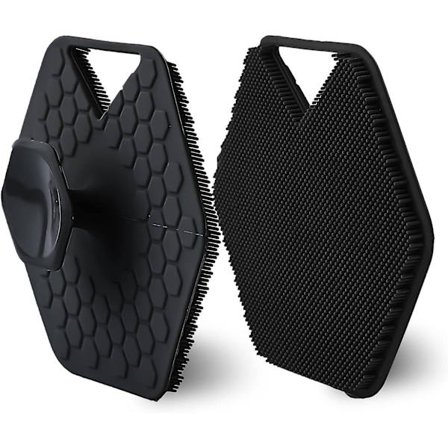 Silikone Kropsskrubbe - Vægmonteret Ryg Eksfolierende Skrubber til Bad (sort)