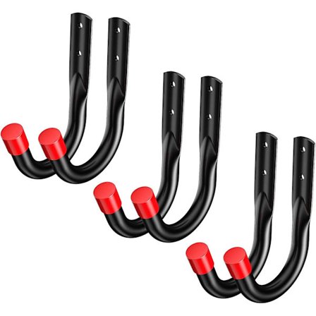 Väggkrokar 6-pack Väggkrokar Garageförvaringskrokar med 4" Små J-krokar Tunga Enkla Krokar