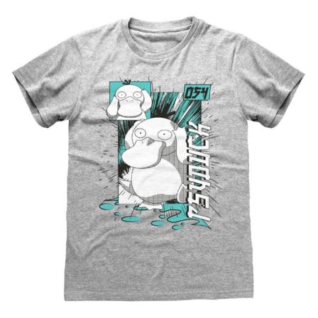 Pokemon Unisex Vuxen Psyduck Square T-shirt S Heather Grey