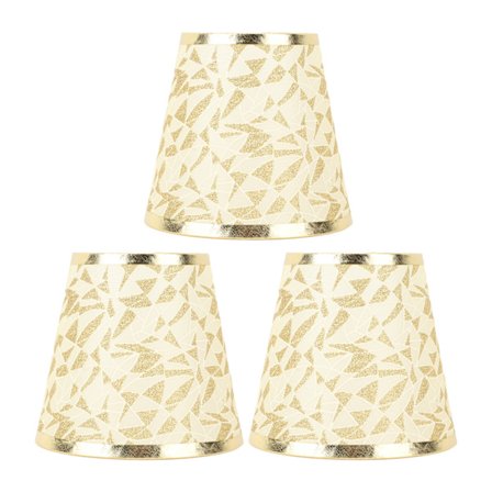 Moderne tønneformede stofflampeskjermer med klipsfeste for E14 pære lysekrone vegglampe sett med 3 gull