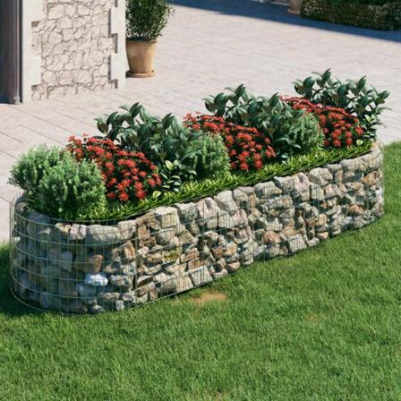 Vidaxl Planteringsgabion Galvaniserat Järn 300x100x50 Cm Silver
