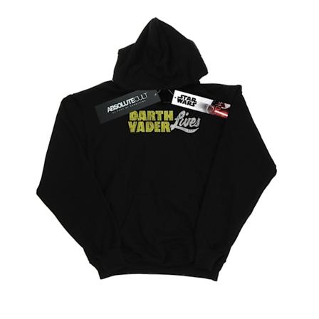 Star Wars Boys Darth Vader Lives Logo Hoodie 9-11 år Svart Black 9-11 Years