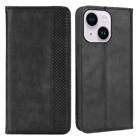 Retro Læder Cover til iPhone 15 Plus Etui Wallet Stand Anti-Ridse Telefon Cover