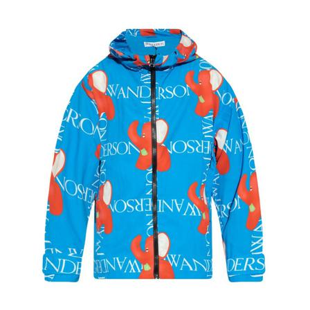 JW Anderson, S jacket with logo Blauw, Heren, Maat:L