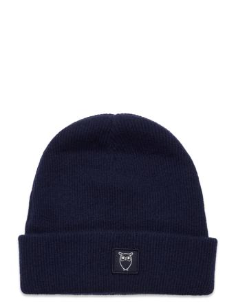 Kids Wool Beanie - Rws Accessories Headwear Hats Beanies Marineblå Knowledge Cotton Apparel*Betinget Tilbud