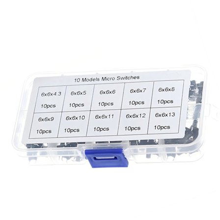 100/200 st Momentan Taktil Tryckknapp Höger Vinkel Horisontell