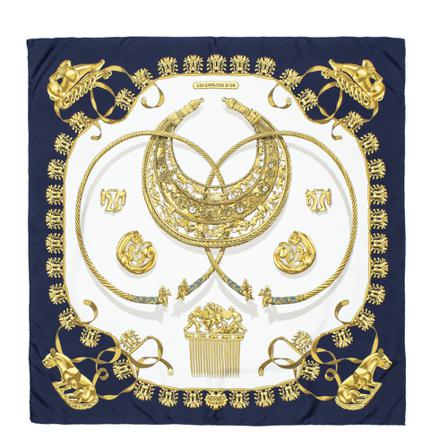 Hermès Vintage, Pre-owned Scarf Blauw, Dames, Maat:ONE Size