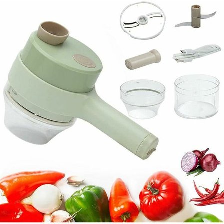 Elektrisk grønnsakskutter, multifunksjonell terning grønnsak matkutter, trådløs løk grønnsakskutter