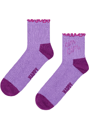 Happy Socks Cin Mini Crew Sock Sockor Unisex Lila 36-40