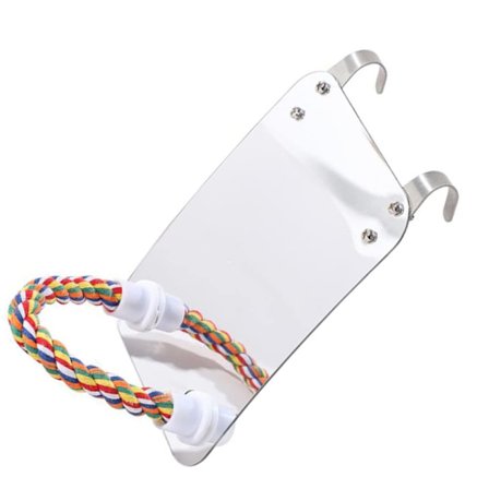 6,97 tommer fuglespejl kreativ fugle legetøj gynge papegøje spejl med stativ aborre reb til parakit, fugle