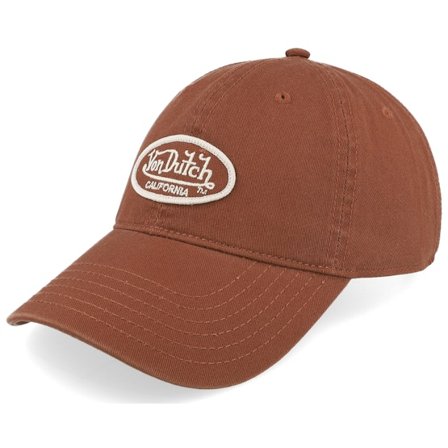 Von Dutch - Oval Patch Brown Dad Cap Unconstructed Brown Cap - @ Hatstore