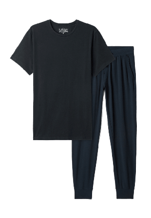 Bread & Boxers Pyjama Set Pyjamas Herr Blå M