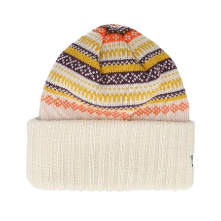 New Era - Vit cuff Beanie - Womens Fairisle Beanie White/Multi Cuff @ Hatstore