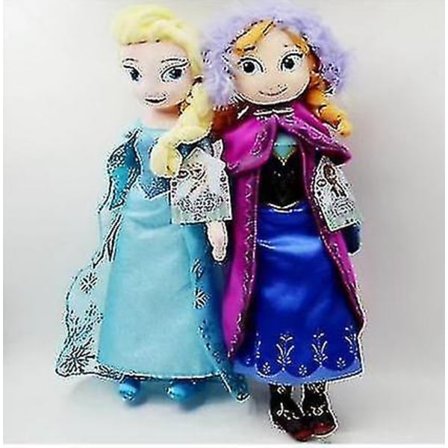 50cm 2stk Frosne Prinsesse Anna Elsa Snedronning Dukke Børn Legetøj Julegaver Plys W DB