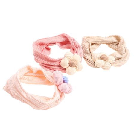3 st Baby Blomma Pannband, Baby Turban Pannband, Baby Flickor Nylon Pannband, Mjuka Hårband, Baby Tillbehör för Nyfödda