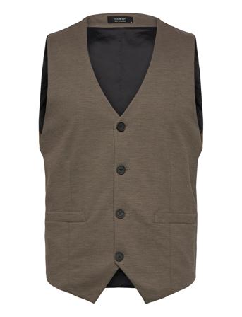 Brendon Jersey Waistcoat Brown Clean Cut Copenhagen