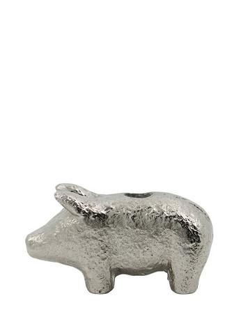 Candle Holder, Pig Home Decoration Candlesticks & Tealight Holders Candlesticks Sølv House Doctor*Betinget Tilbud
