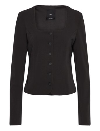 Tailored Cropped Suit Jacket Black Mango